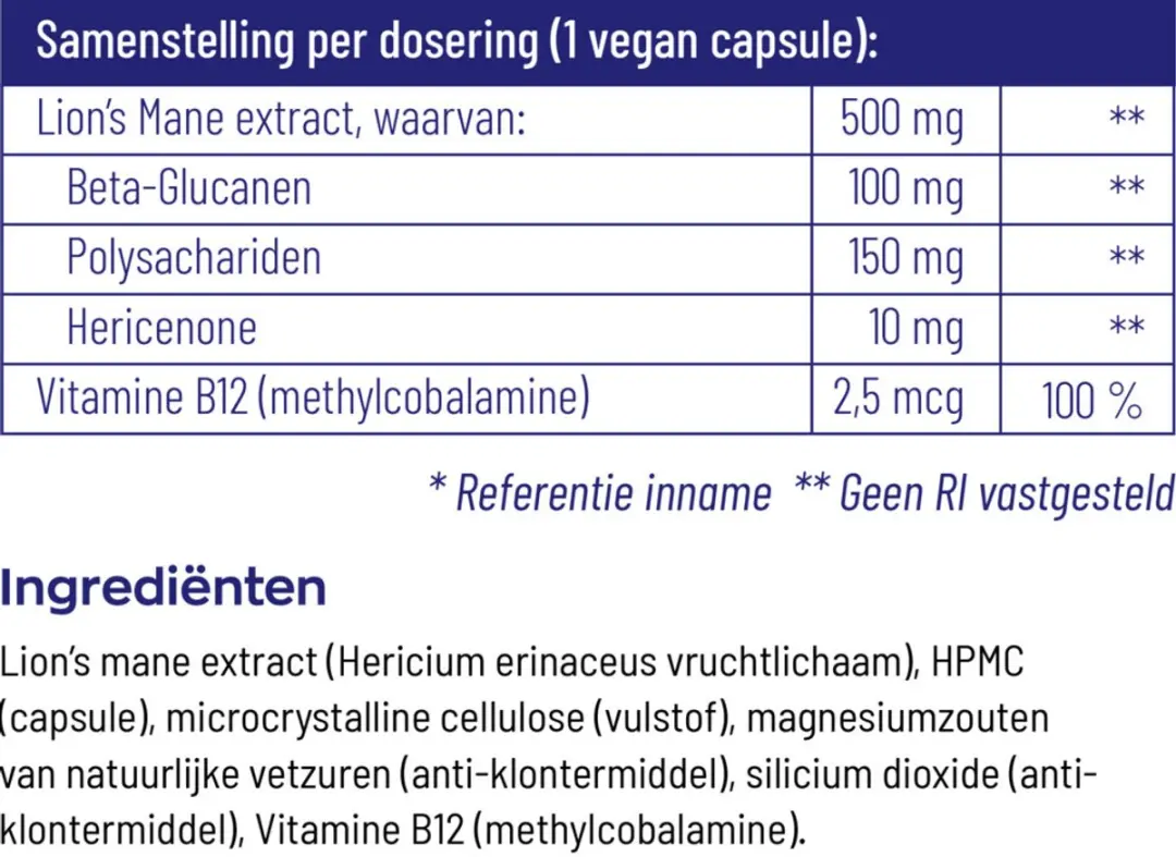 Vitakruid Lion's Mane 180g - 2x90 Capsules