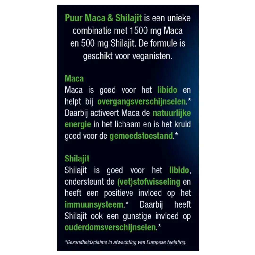 Lucovitaal Maca & Shilajit Puur - 120 tabletten