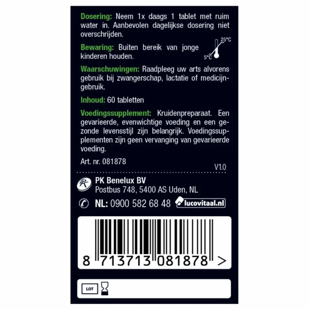 Lucovitaal Maca & Shilajit Puur - 120 tabletten
