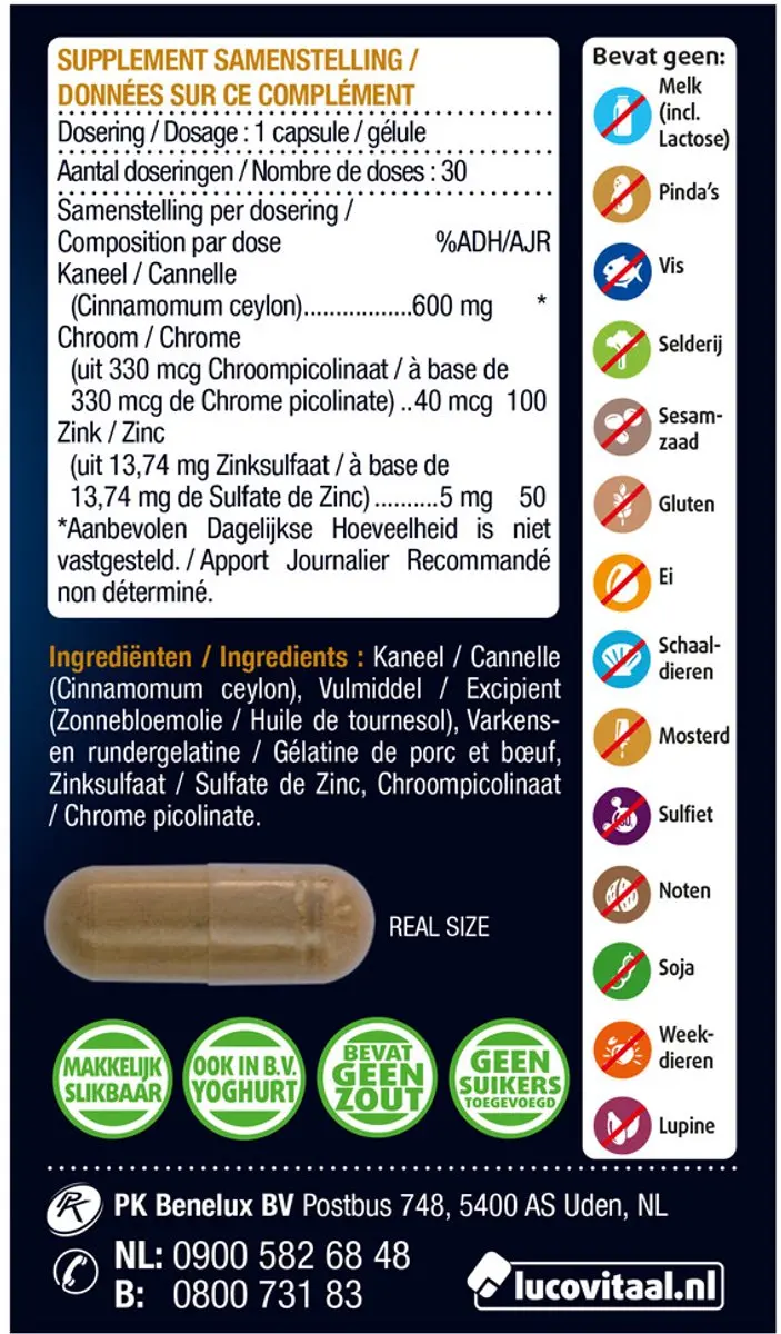 Lucovitaal Bloedsuikerspiegel 90 Capsules - 3x30