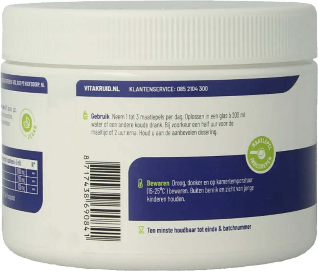 Vitakruid L-Glutamine Complex 230g - afbeelding 6 van 6
