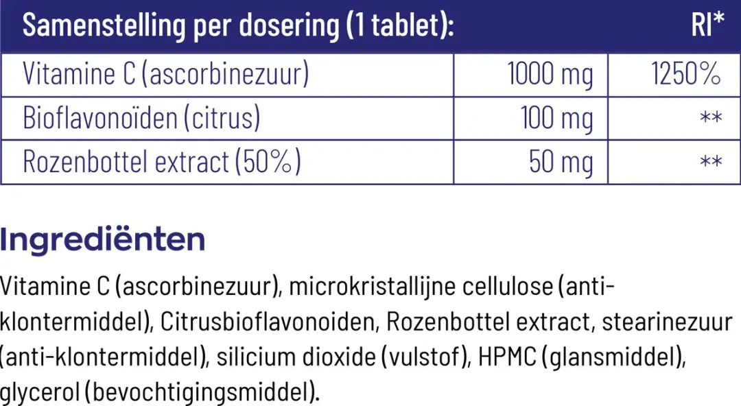 Vitakruid Vitamine C 1000mg - 100 Tabletten