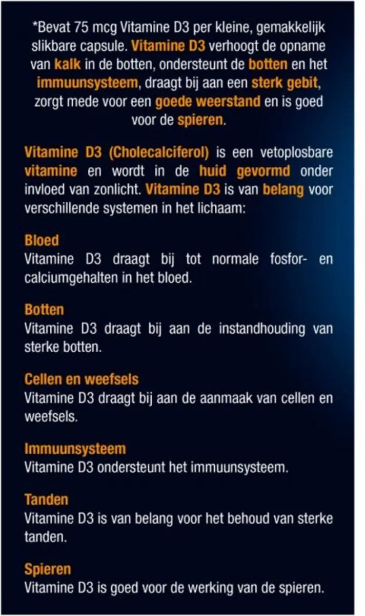Lucovitaal Vitamine D3 75µg - 70 Capsules