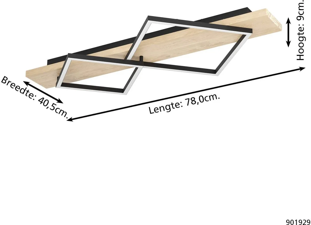 Eglo Boyal Plafondlamp LED 78cm - 2 Lichtpunten