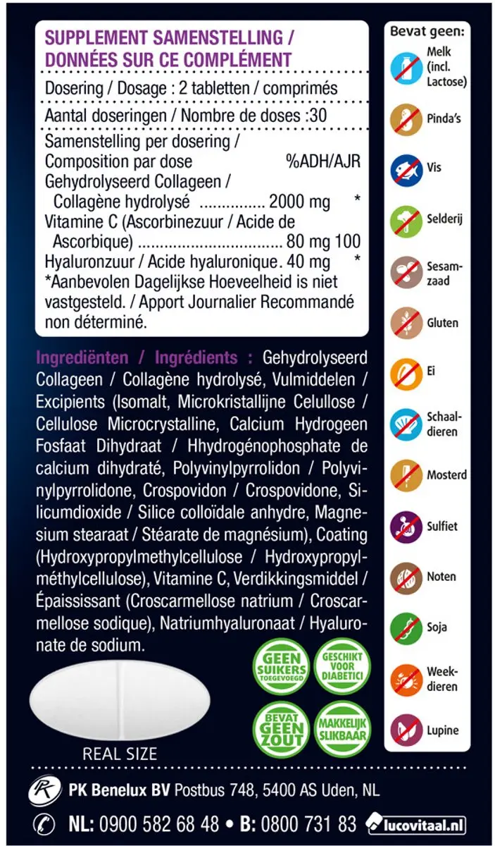Lucovitaal Super Collageen 2000mg Tabletten - 120 Stuks