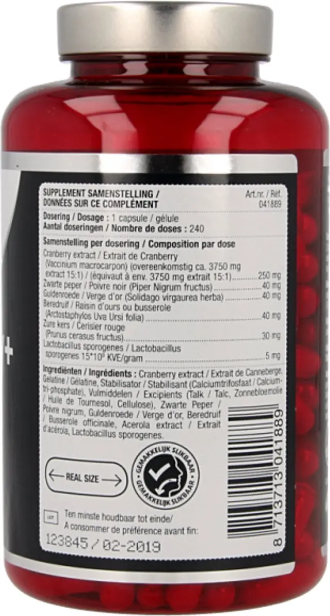 Lucovitaal Cranberry+ Extra Forte Voedingssupplement 240 Capsules