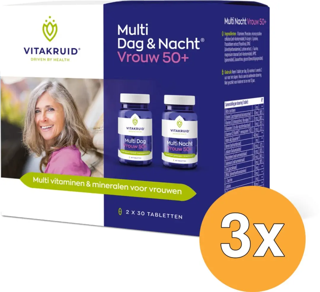 Vitakruid Multi Dag & Nacht Vrouw 50+ 180 tabletten