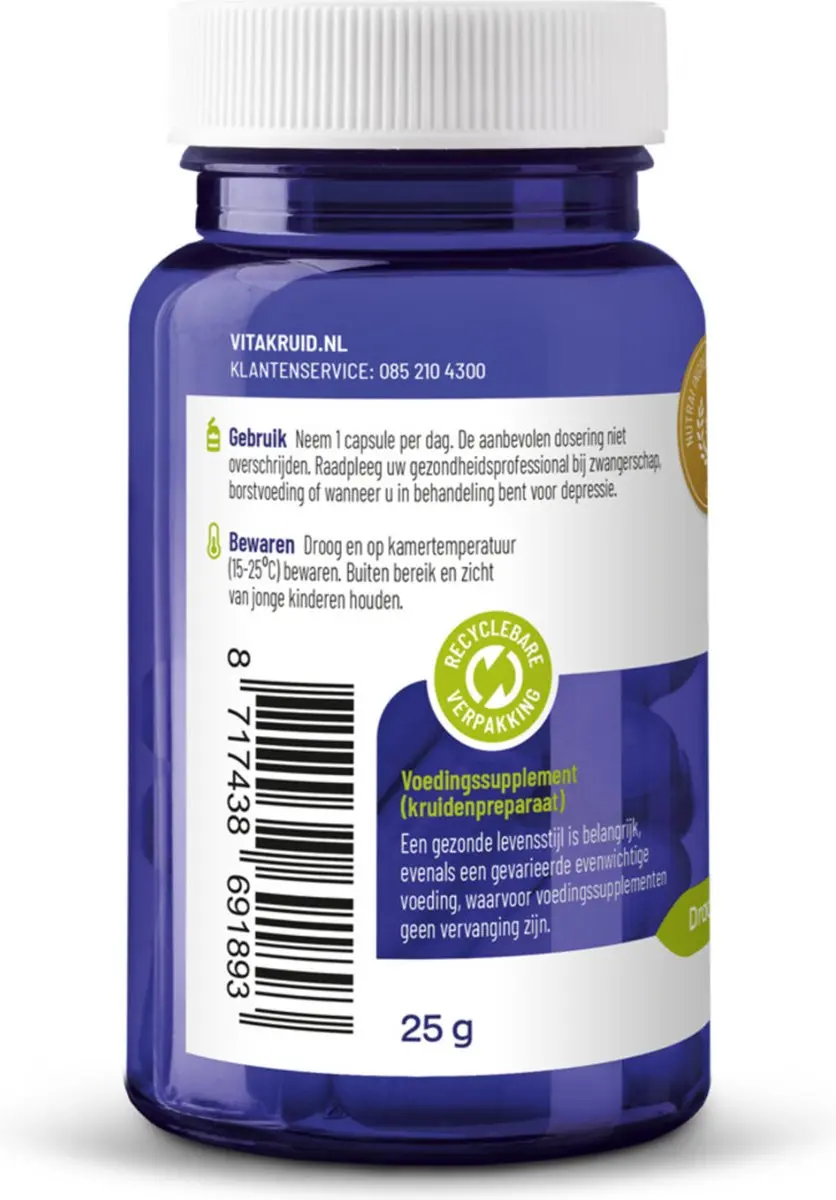 Vitakruid Saffraan & Bioperine 60 Vegancapsules