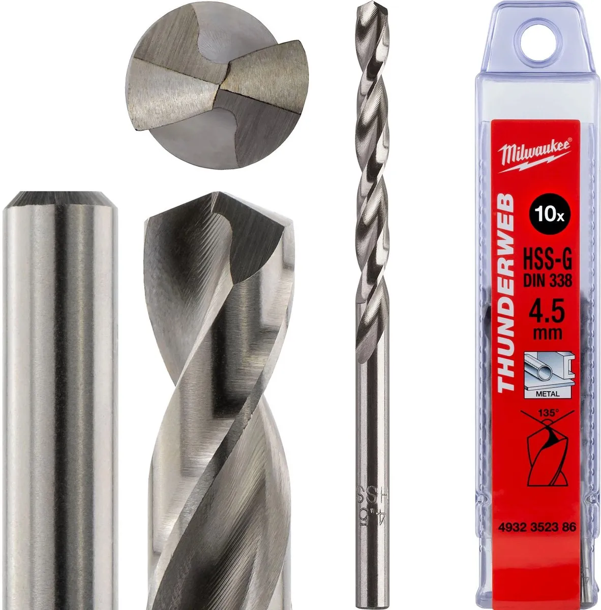 Milwaukee Thunderweb Metaalboren DIN 338 4,5x80mm