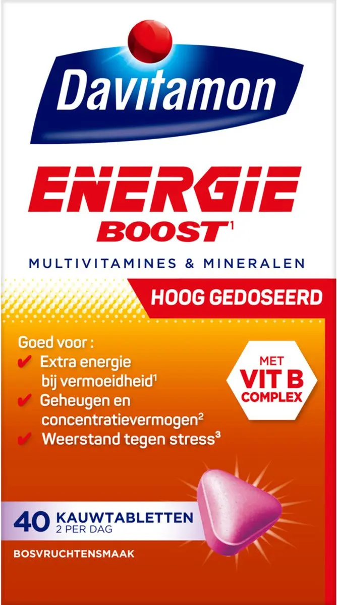 Davitamon Energie Boost Bosvruchten Kauwtabletten - 80g