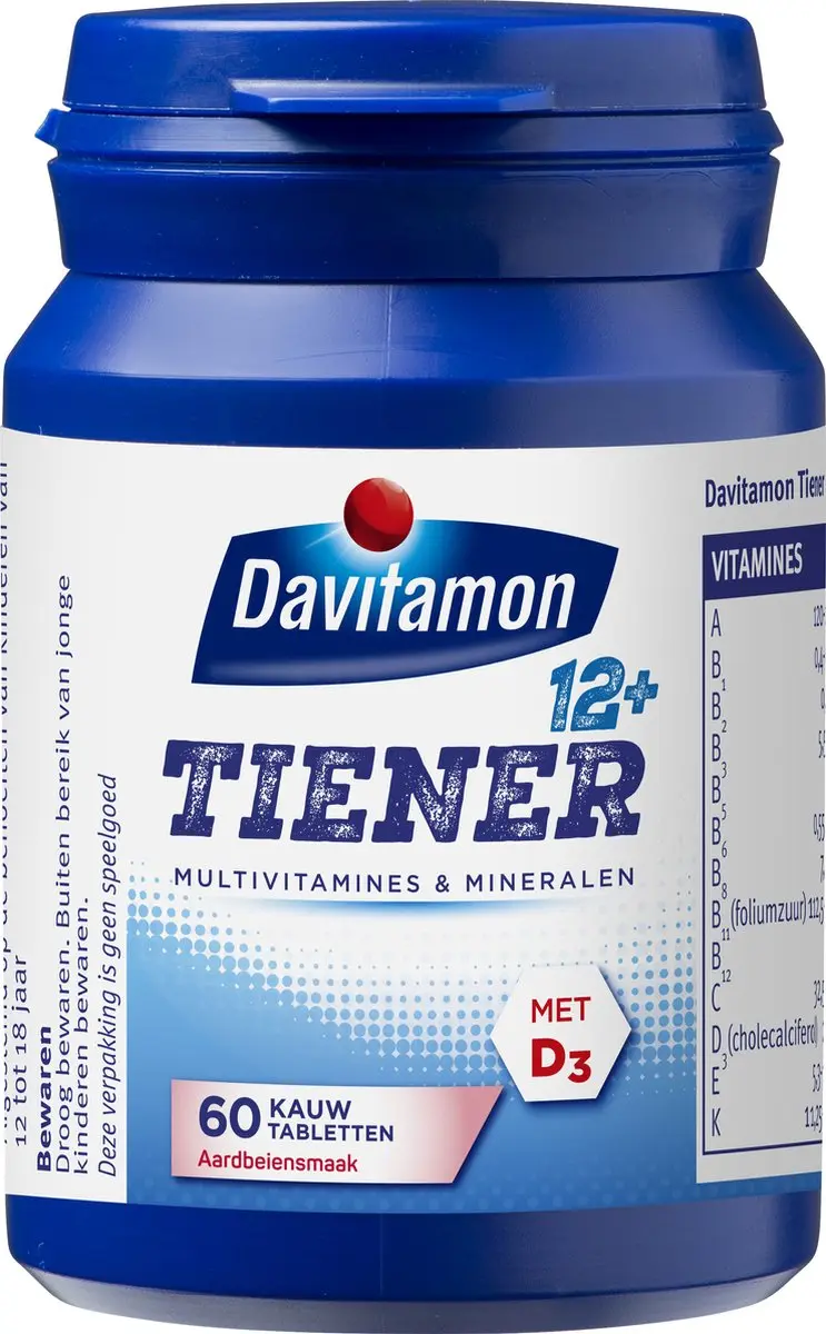 Davitamon Multi Boost 12+ Kauwvitamines Aardbei - 60 Stuks