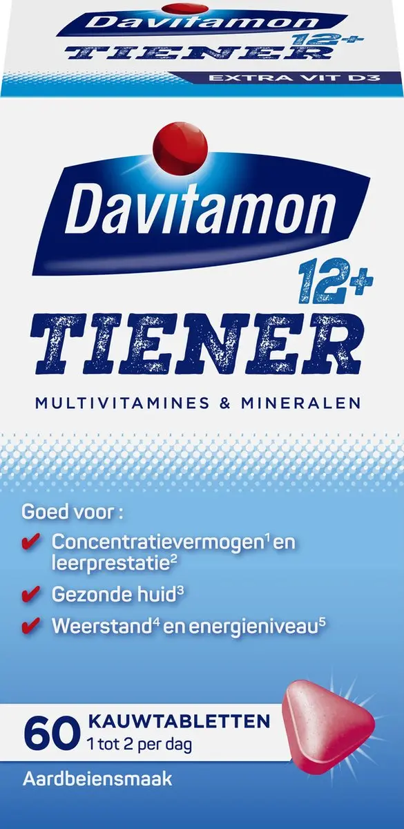 Davitamon Multi Boost 12+ Kauwvitamines Aardbei