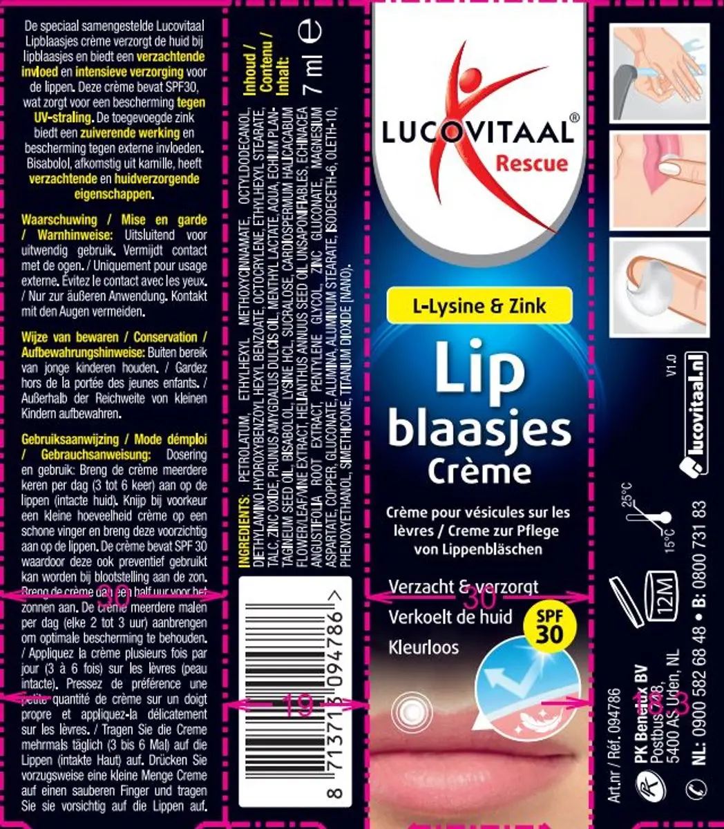 Lucovitaal Lipblaasjes Crème 7ml