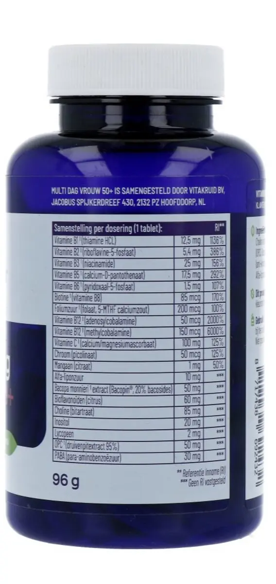 Vitakruid Multi Dag Vrouw 50+ - 90 tabletten