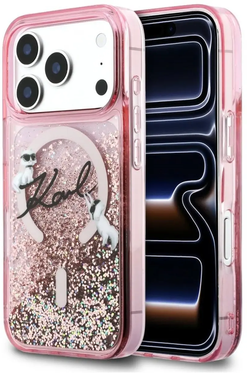 Karl Lagerfeld Liquid Glitter Karl Script Hoesje iPhone 17 Pro