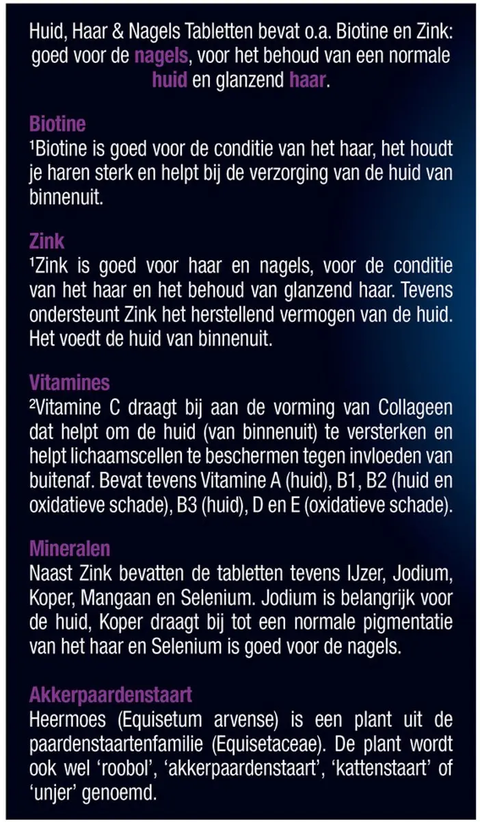Lucovitaal Huid Haar Nagels Biotine 60 Tabletten