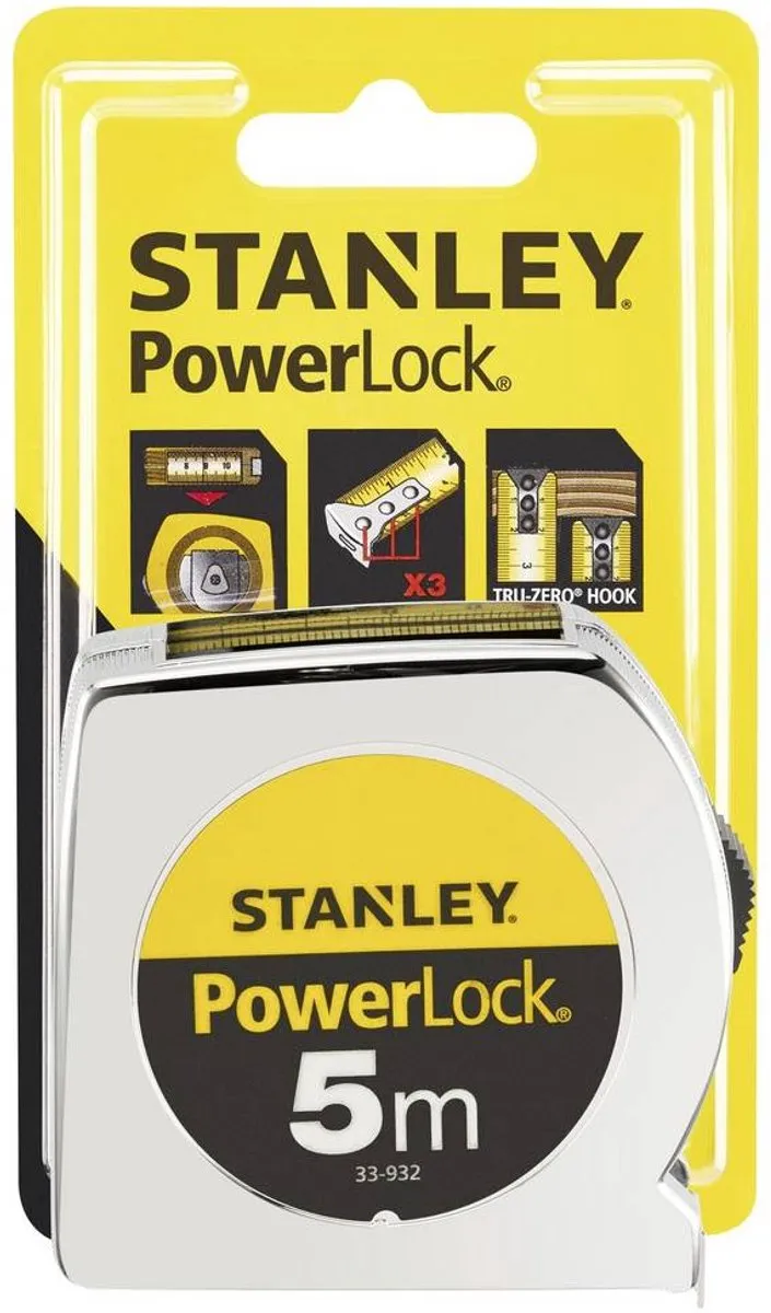 Stanley Rolbandmaat Powerlock 5m - 19mm - Kleurloos