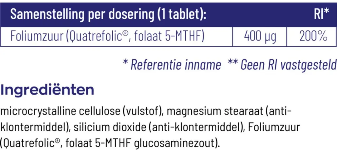 Vitakruid Actief Foliumzuur 400mcg - 90 Tabletten