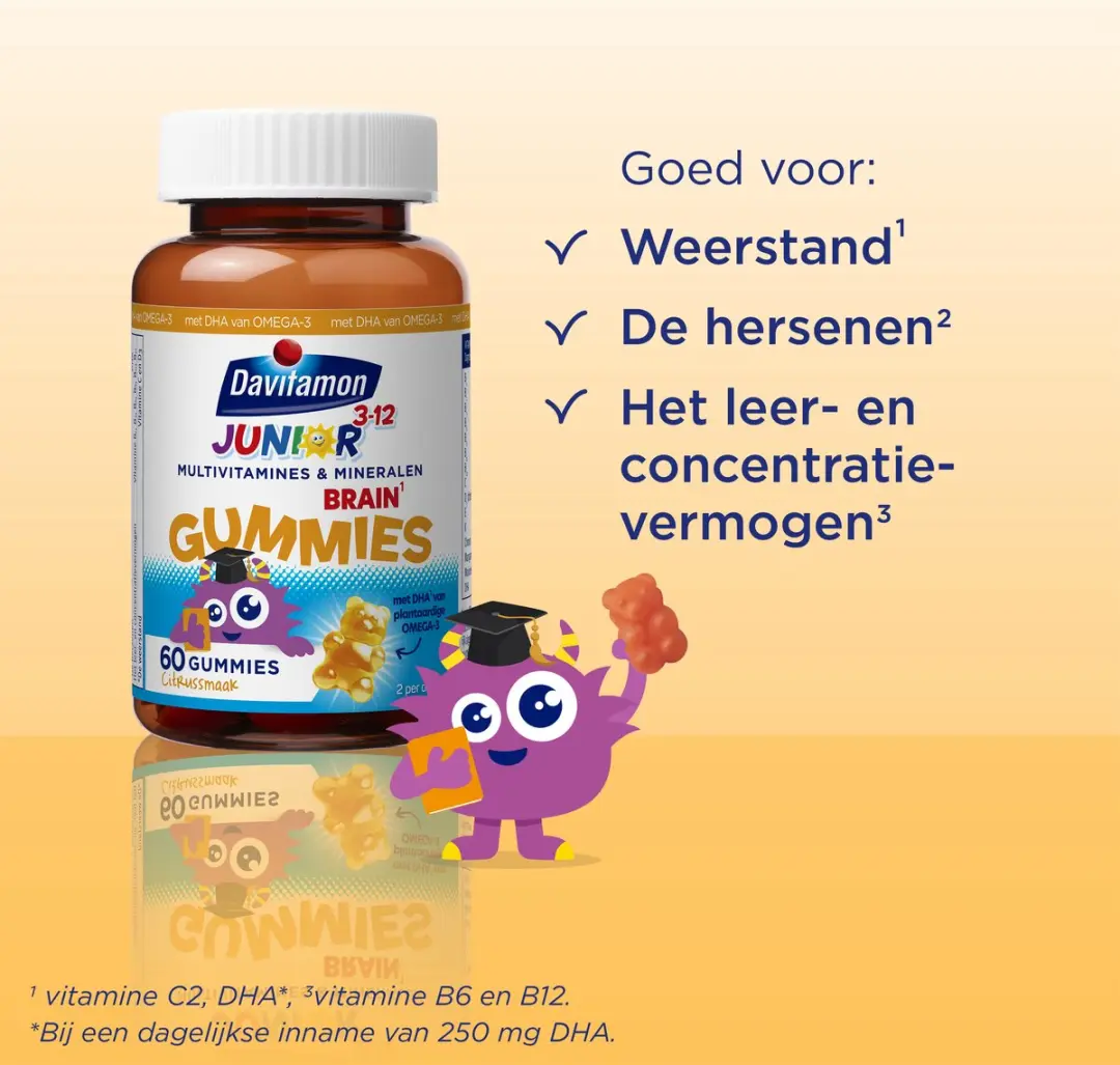 Davitamon Junior 3+ Brain Gummies - 60 Stuks