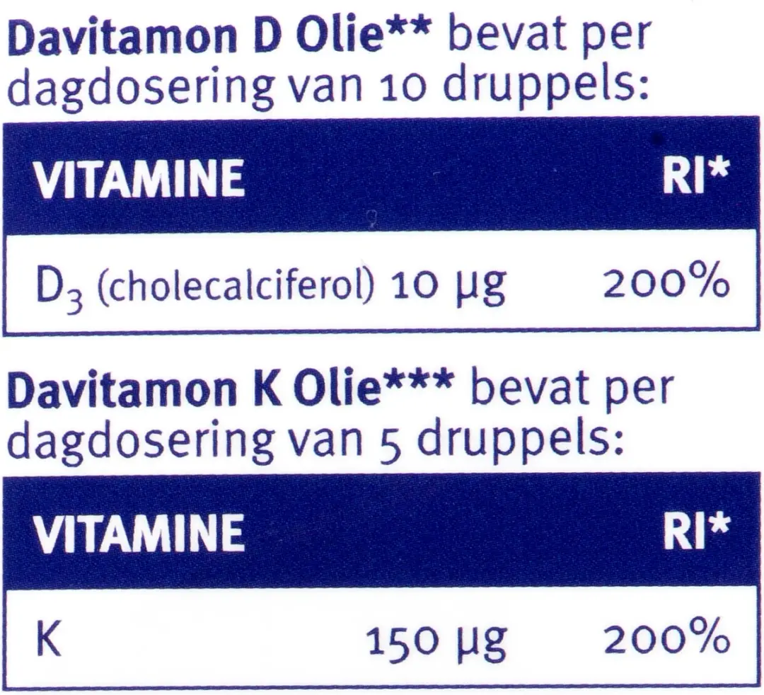 Davitamon Baby Vitamine D3 & K Olie - 25ml + 10ml