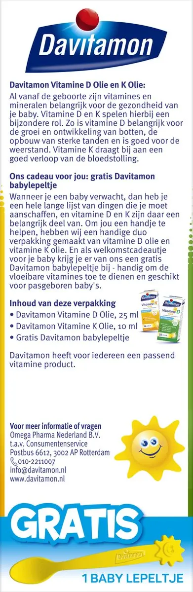 Davitamon Baby Vitamine D3 & K Olie - 25ml + 10ml