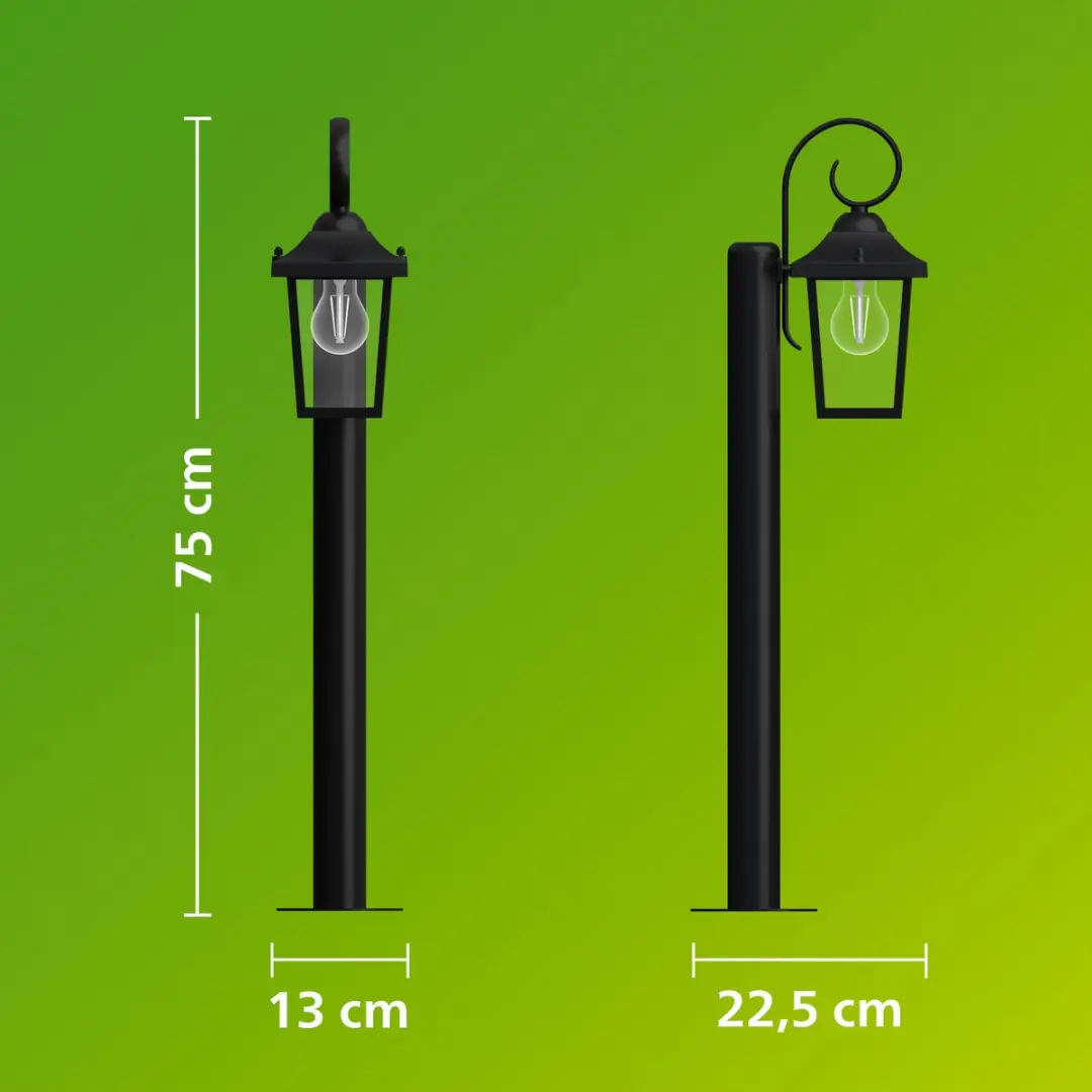 Philips Buzzard Sokkel Buitenlamp E27 7.5W - Zwart - afbeelding 6 van 6