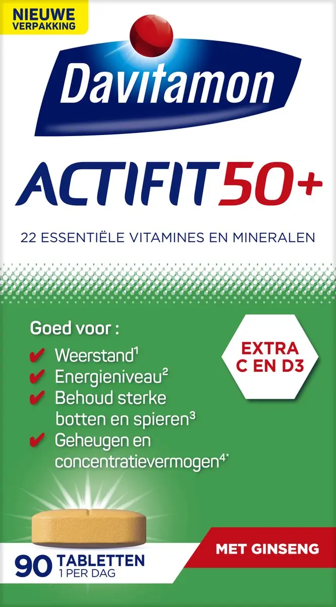 Davitamon Actifit 50+ Multivitamine 90 Tabletten