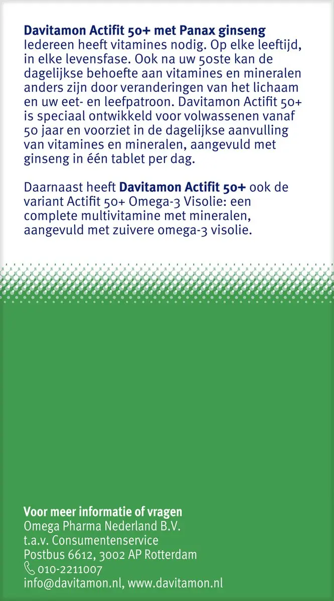 Davitamon Actifit 50+ Multivitamine 90 Tabletten