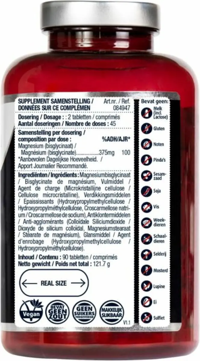 Lucovitaal Magnesium 375mg Bisglycinaat 90 tabletten