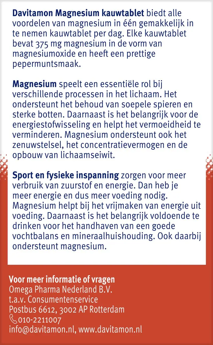 Davitamon Magnesium Kauwtabletten 60 Stuks
