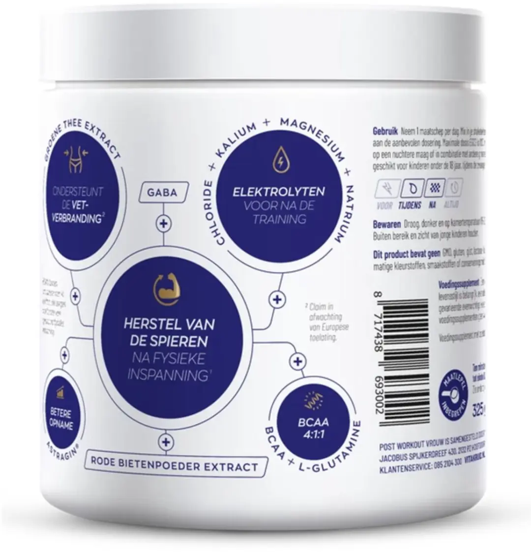 Vitakruid Post Workout Elite Vrouw 325g
