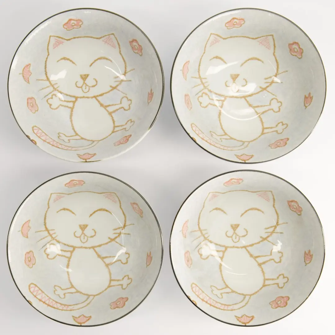 Tokyo Design Studio Mixed Bowls Luckycat - 4 Stuks - Blauw - afbeelding 3 van 5