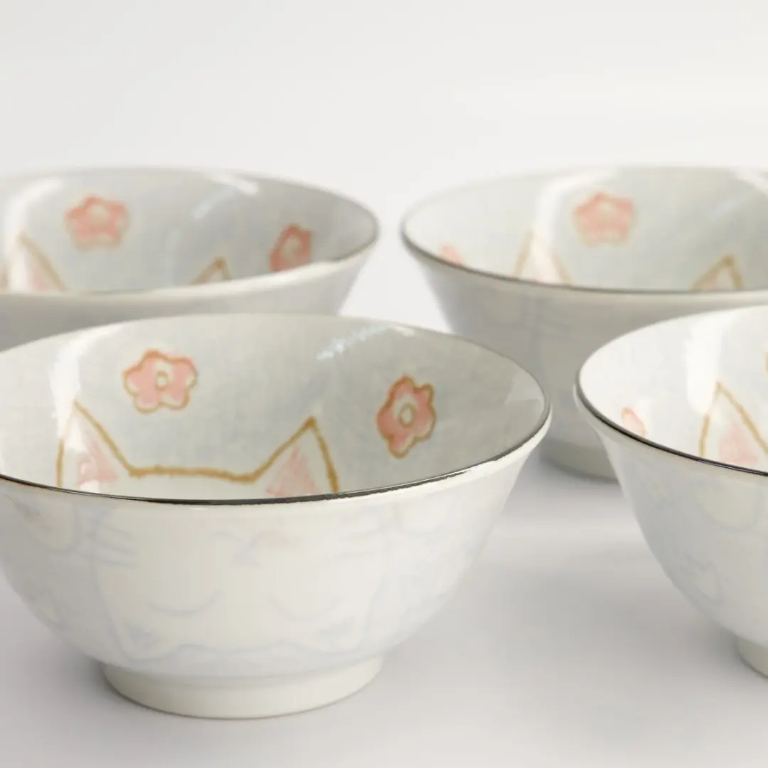 Tokyo Design Studio Mixed Bowls Luckycat - 4 Stuks - Blauw - afbeelding 5 van 5