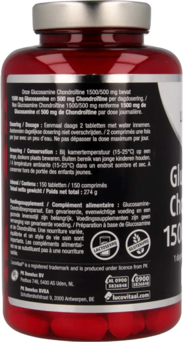 Lucovitaal Glucosamine Chondroïtine 1500/500mg - 150 Tabletten