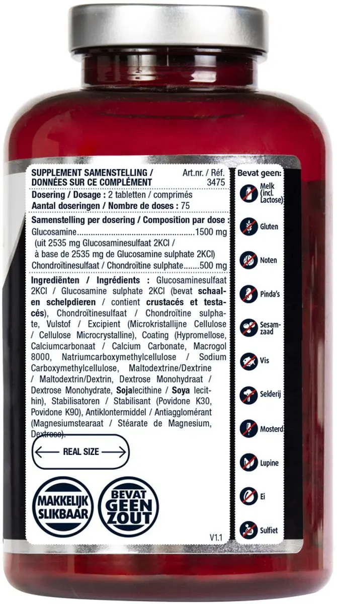 Lucovitaal Glucosamine Chondroïtine 1500/500mg - 150 Tabletten
