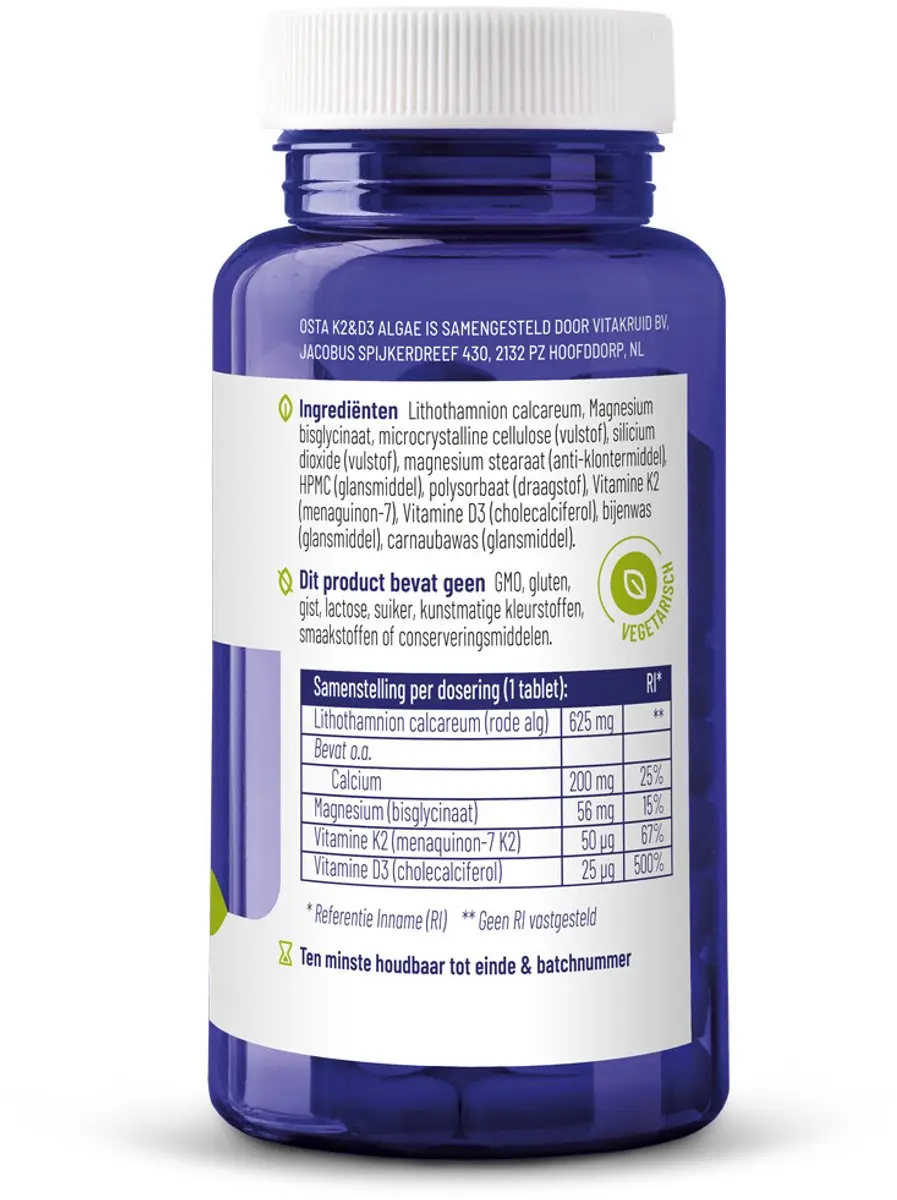 Vitakruid Osta K2 & D3 Algae 90 Tabletten