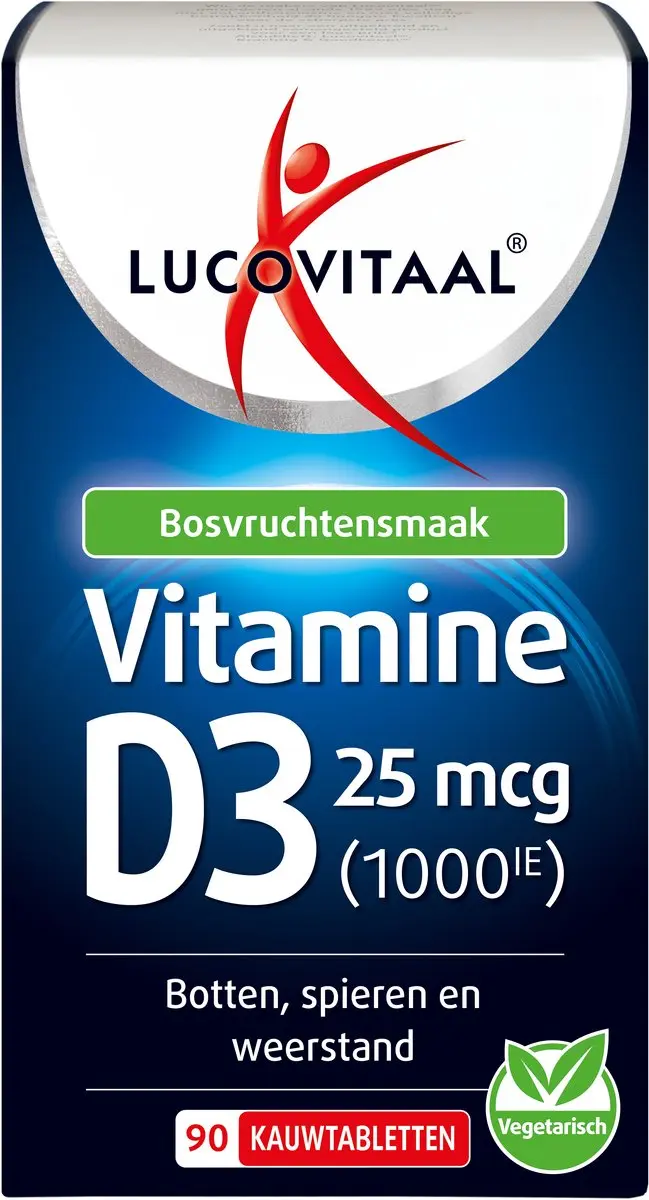 Lucovitaal Vitamine D3 25mcg Kauwtabletten - 90 stuks