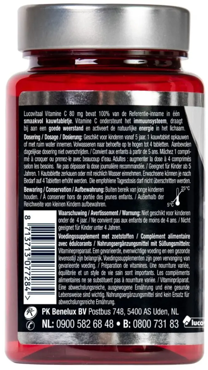 Lucovitaal Vitamine C 80mcg Kauwtablet - 200 Stuks
