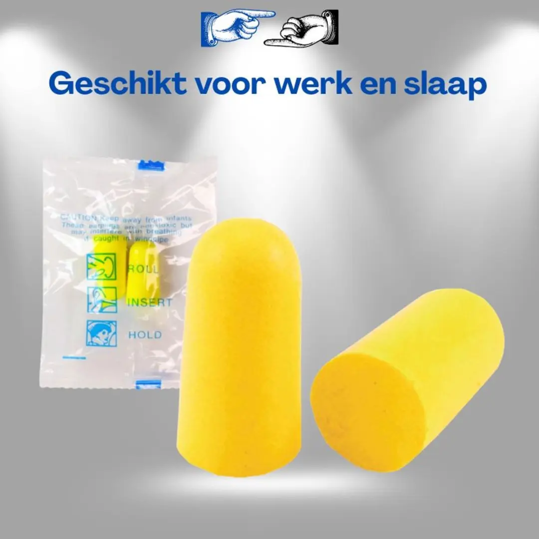Lean Toys Oordoppen Geluidsdempend Geel - 24.5x13mm