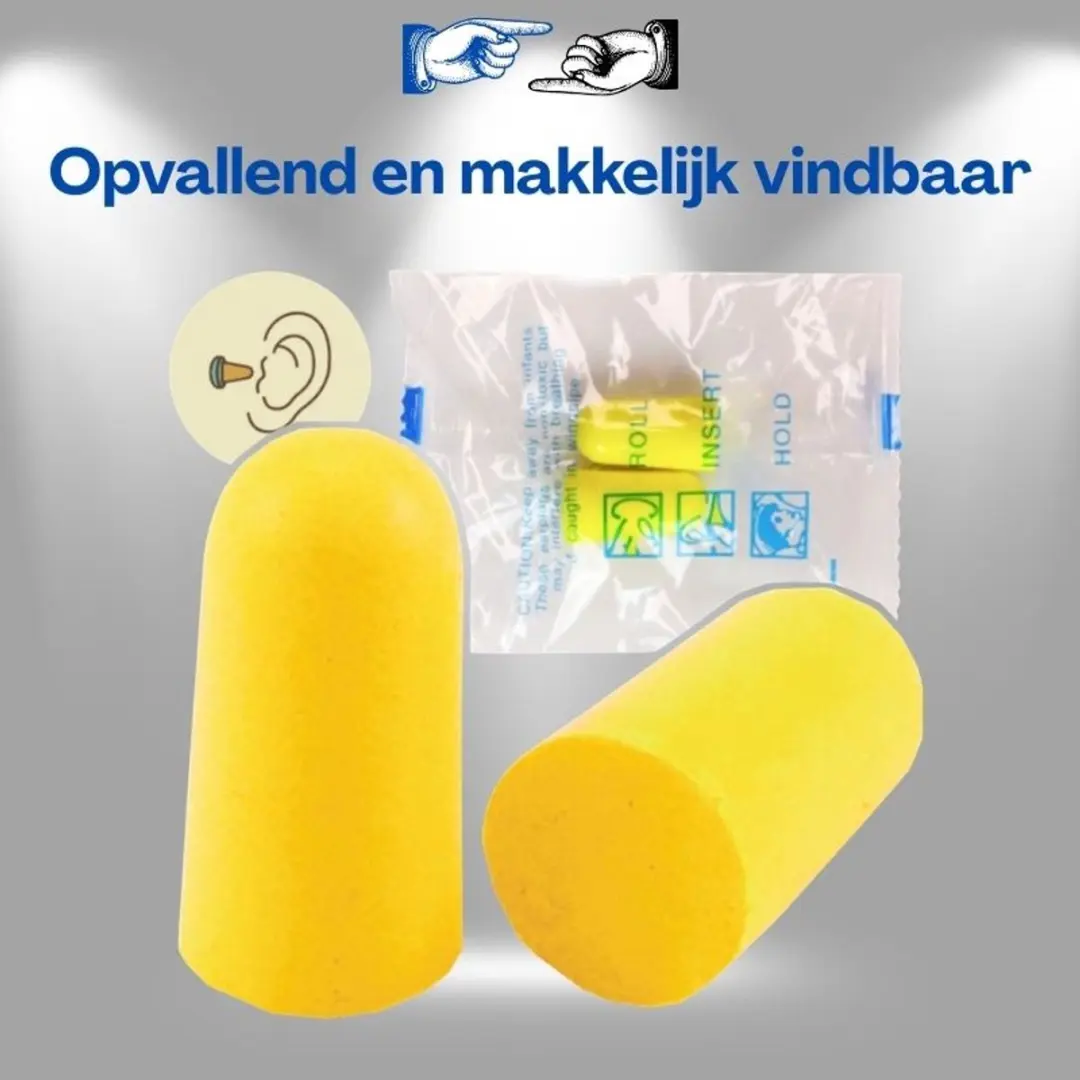 Lean Toys Oordoppen Geluidsdempend Geel - 24.5x13mm
