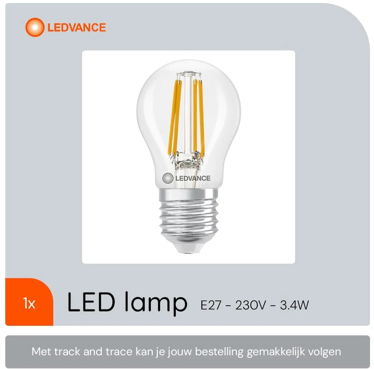 LEDVANCE P45 Filament E27 3.4W 470lm - Warm wit - Dimbaar