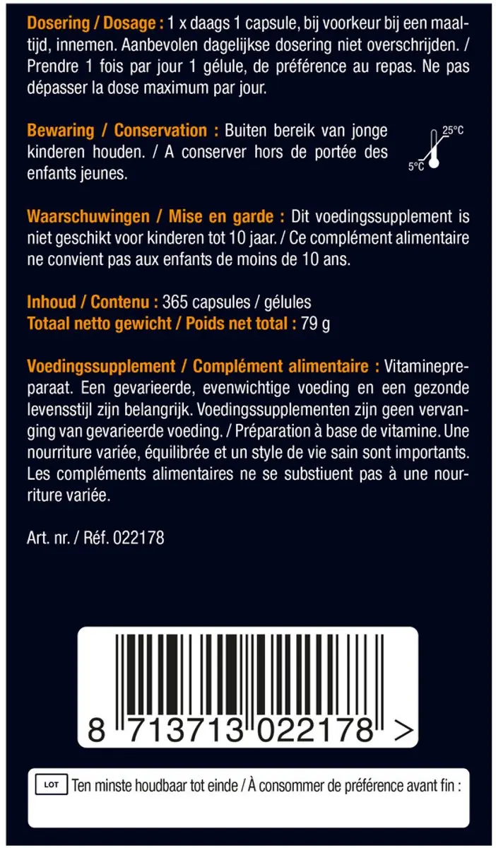 Lucovitaal Vitamine D3 25 µg - 365 Capsules