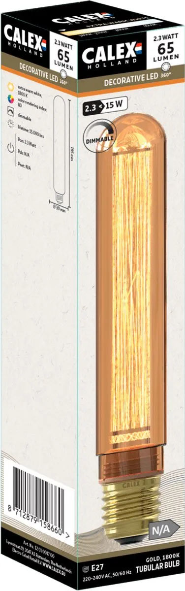 Calex Tx Buis Goud 1800K - Ø3cm