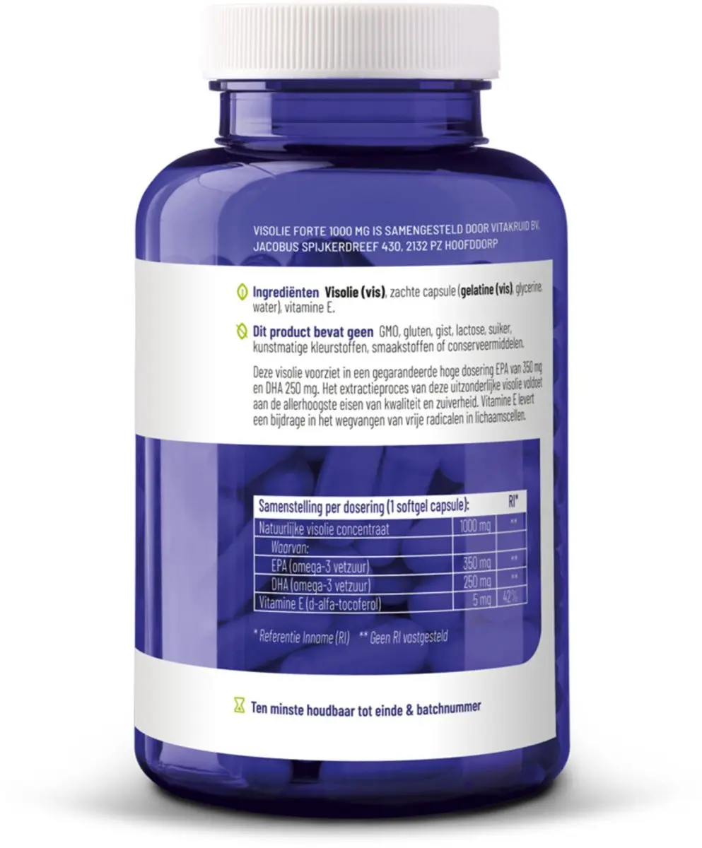Vitakruid Visolie Forte 360g - 2x180 Softgels