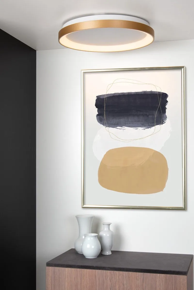 Lucide VIDAL Plafondlamp Ø48cm - Mat Goud/Messing - afbeelding 6 van 6