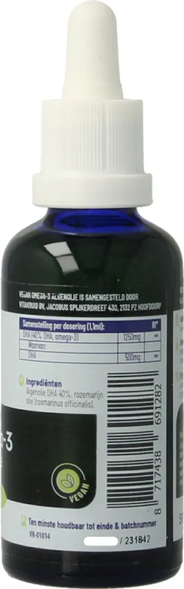 Vitakruid Vegan Omega-3 Algenolie 50ml - afbeelding 6 van 6