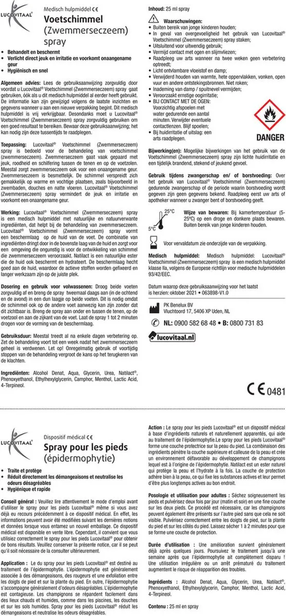 Lucovitaal Voetspray Schimmel 25ml