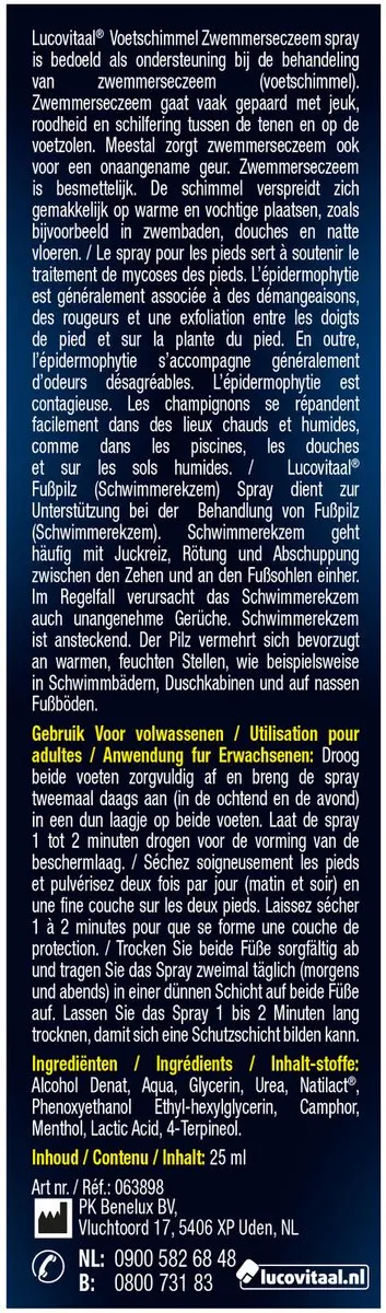 Lucovitaal Voetspray Schimmel 25ml