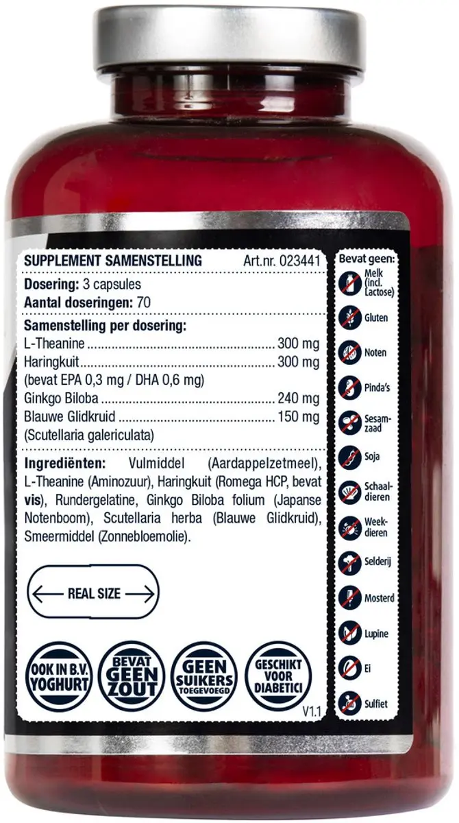 Lucovitaal L-Theanine Omega 3 Voedingssupplement 210 Capsules