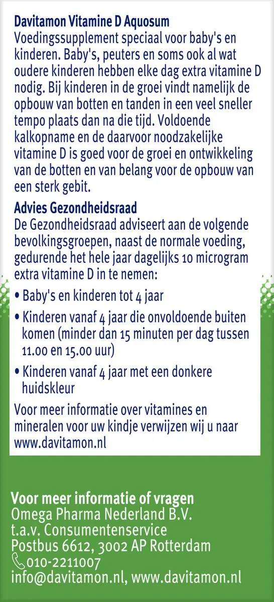 Davitamon Vitamine D Aquosum Baby 25ml